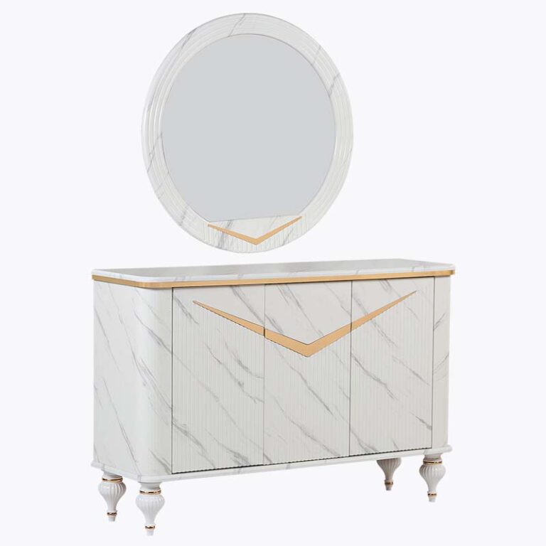 آینه و کنسول نایس رنگ سفید مرمر CNA148