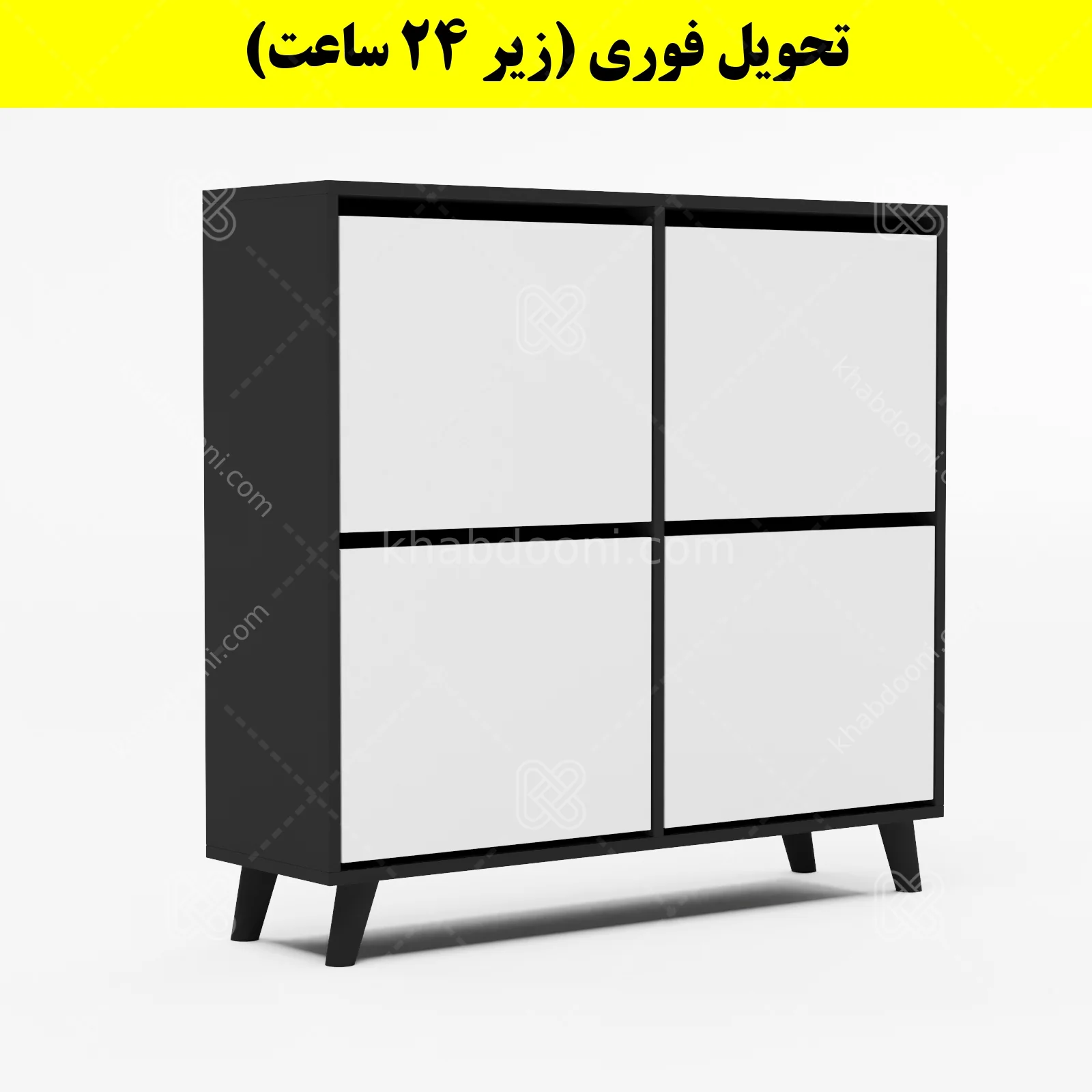 جاکفشی داشبوردی چهار درب طرح ایکیا – طول 100 (تحویل فوری) سفید نوک مدادی