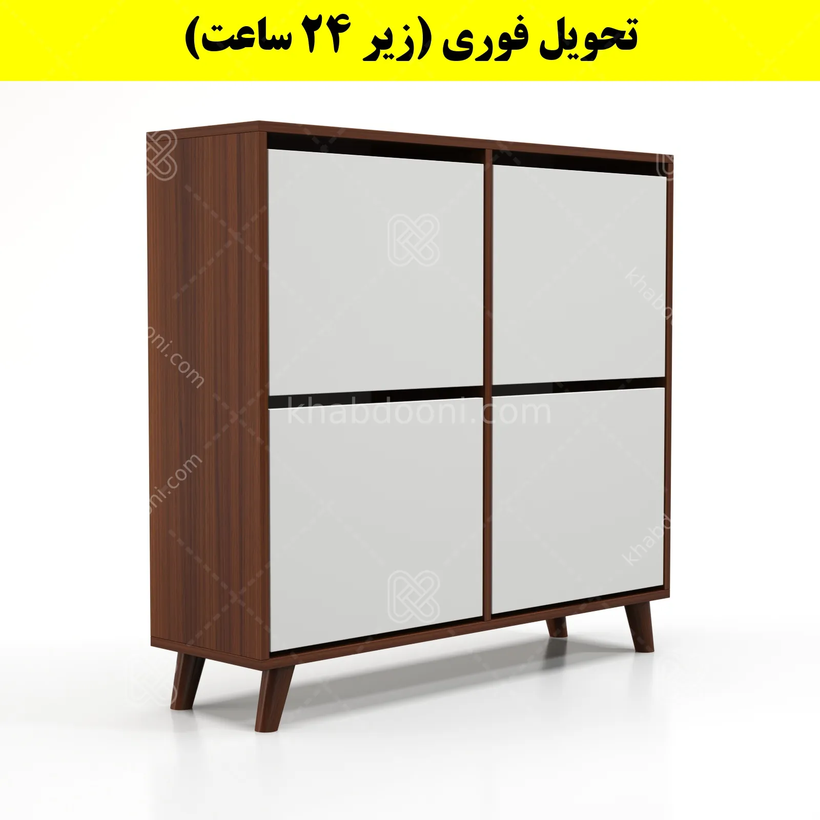 جاکفشی داشبوردی چهار درب طرح ایکیا – طول 100 (تحویل فوری) سفید فندوقی