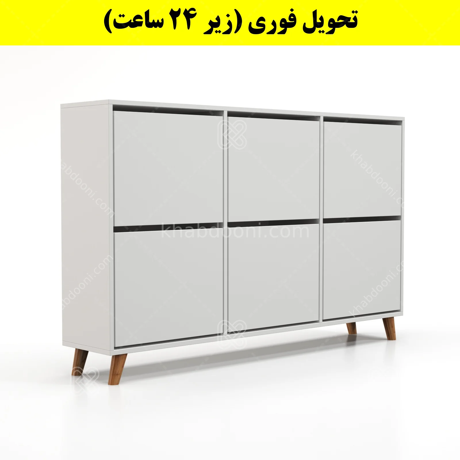 جاکفشی داشبوردی شش درب طرح ایکیا – طول 150 (تحویل فوری) سفید