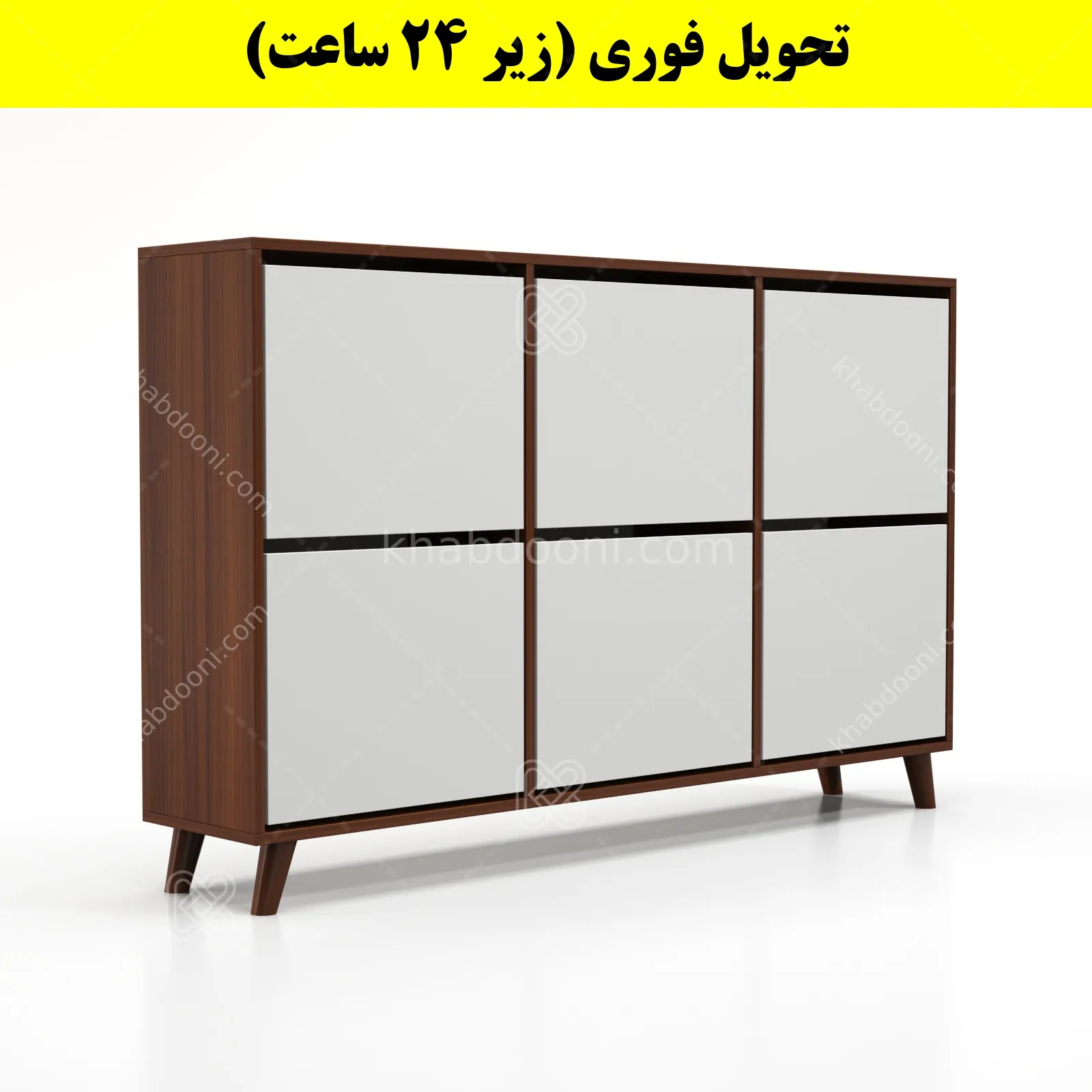 جاکفشی داشبوردی شش درب طرح ایکیا – طول 150 (تحویل فوری) سفید فندوقی