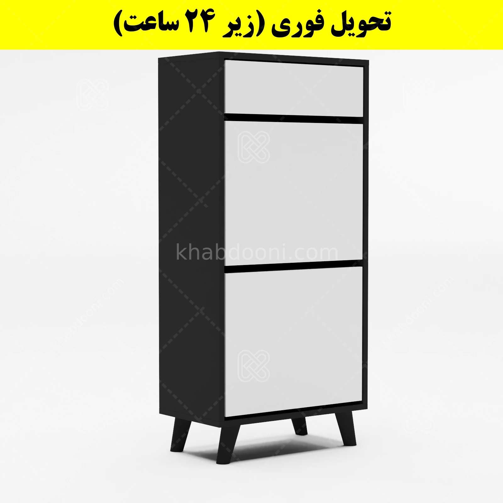 جاکفشی داشبوردی دو درب کشودار طرح ایکیا – طول 50 (تحویل فوری) سفید نوک مدادی