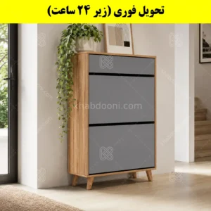 جاکفشی داشبوردی دو درب کشودار طرح ایکیا – طول 70 (تحویل فوری) طوسی گردویی