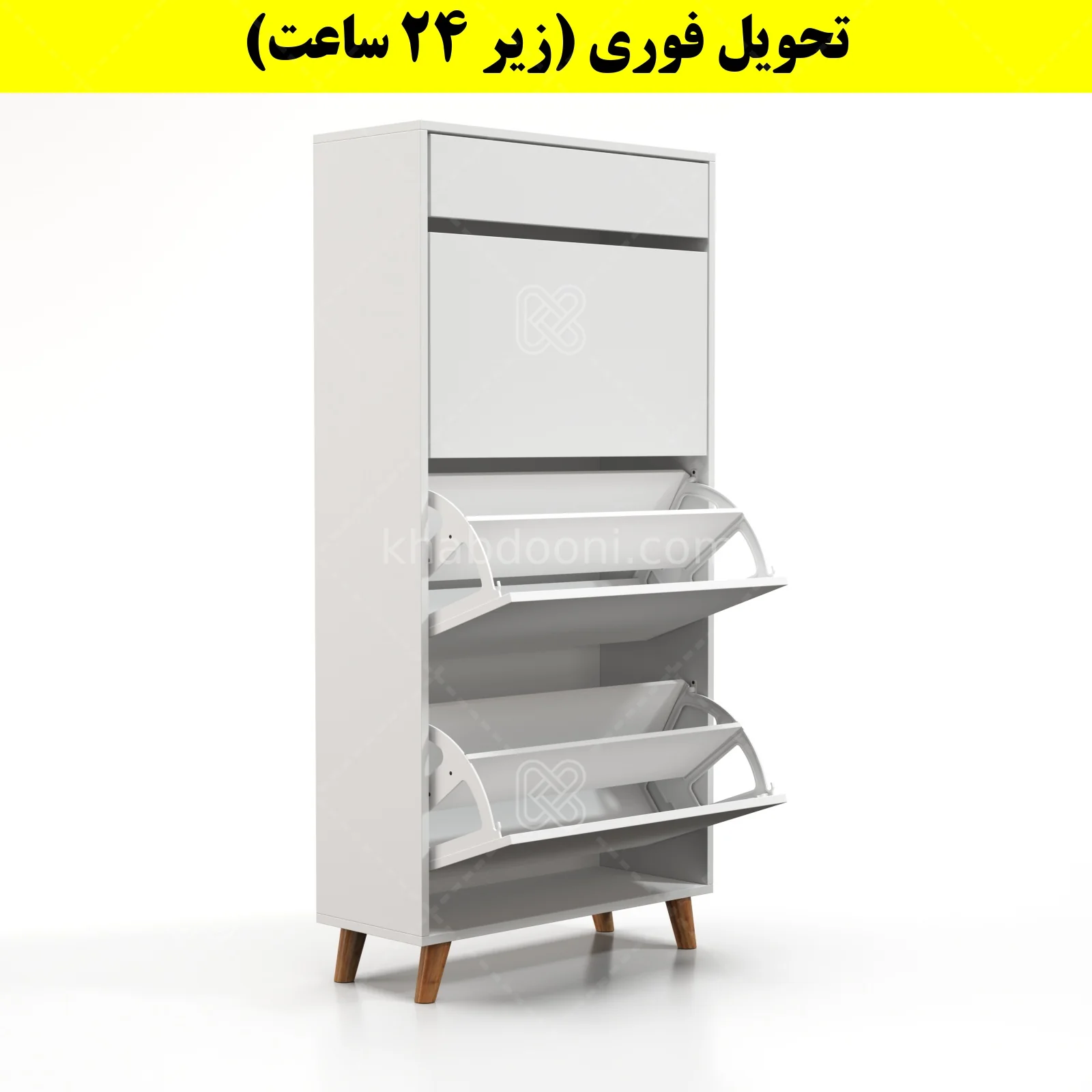 جاکفشی داشبوردی سه درب کشودار طرح ایکیا – طول 70 (تحویل فوری) سفید