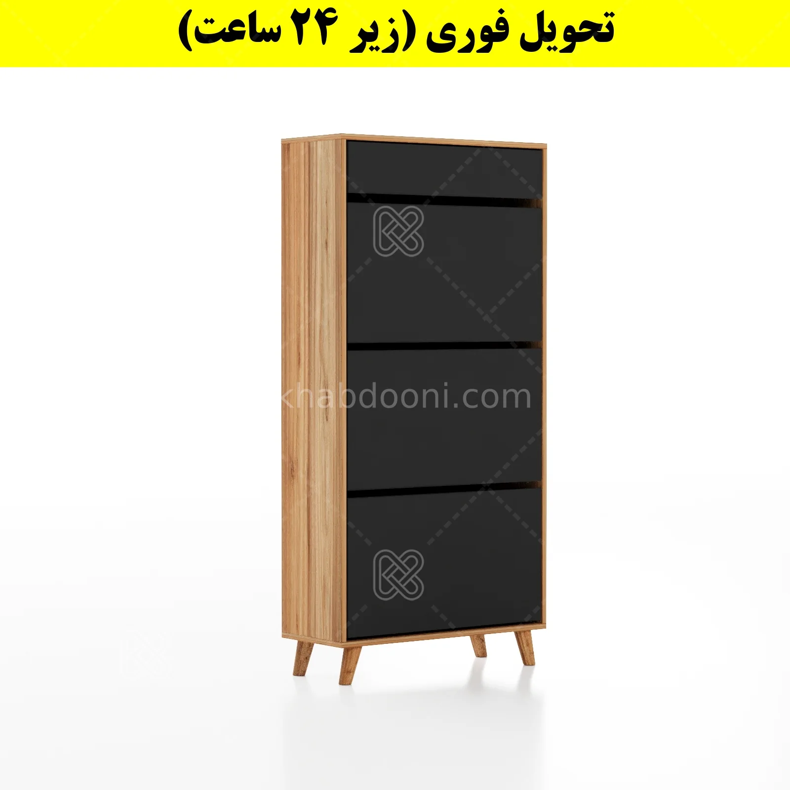 جاکفشی داشبوردی سه درب کشودار طرح ایکیا – طول 70 (تحویل فوری) نوک مدادی گردویی