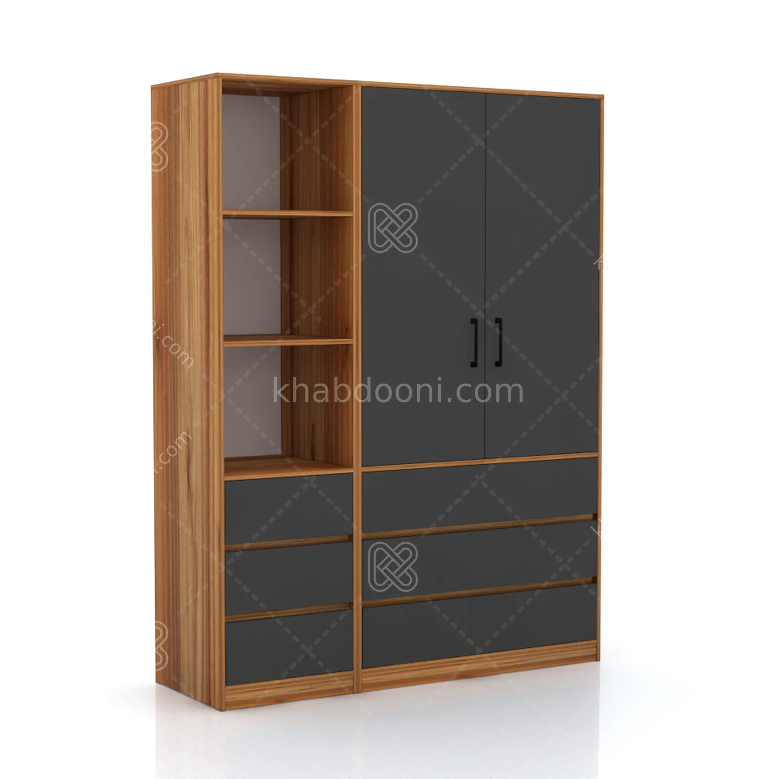 کمد طول 150 کالکشن پازلی ماکان کد 103 نوک مدادی گردویی