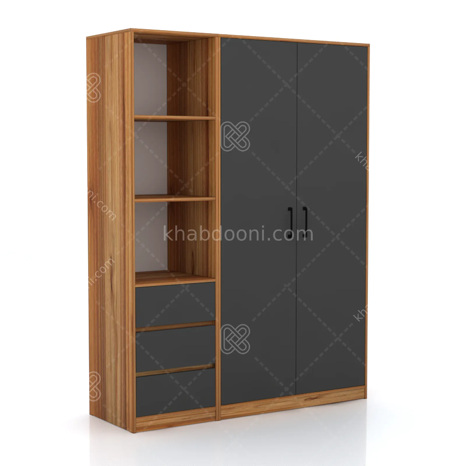 کمد طول 150 کالکشن پازلی ماکان کد 104 نوک مدادی گردویی