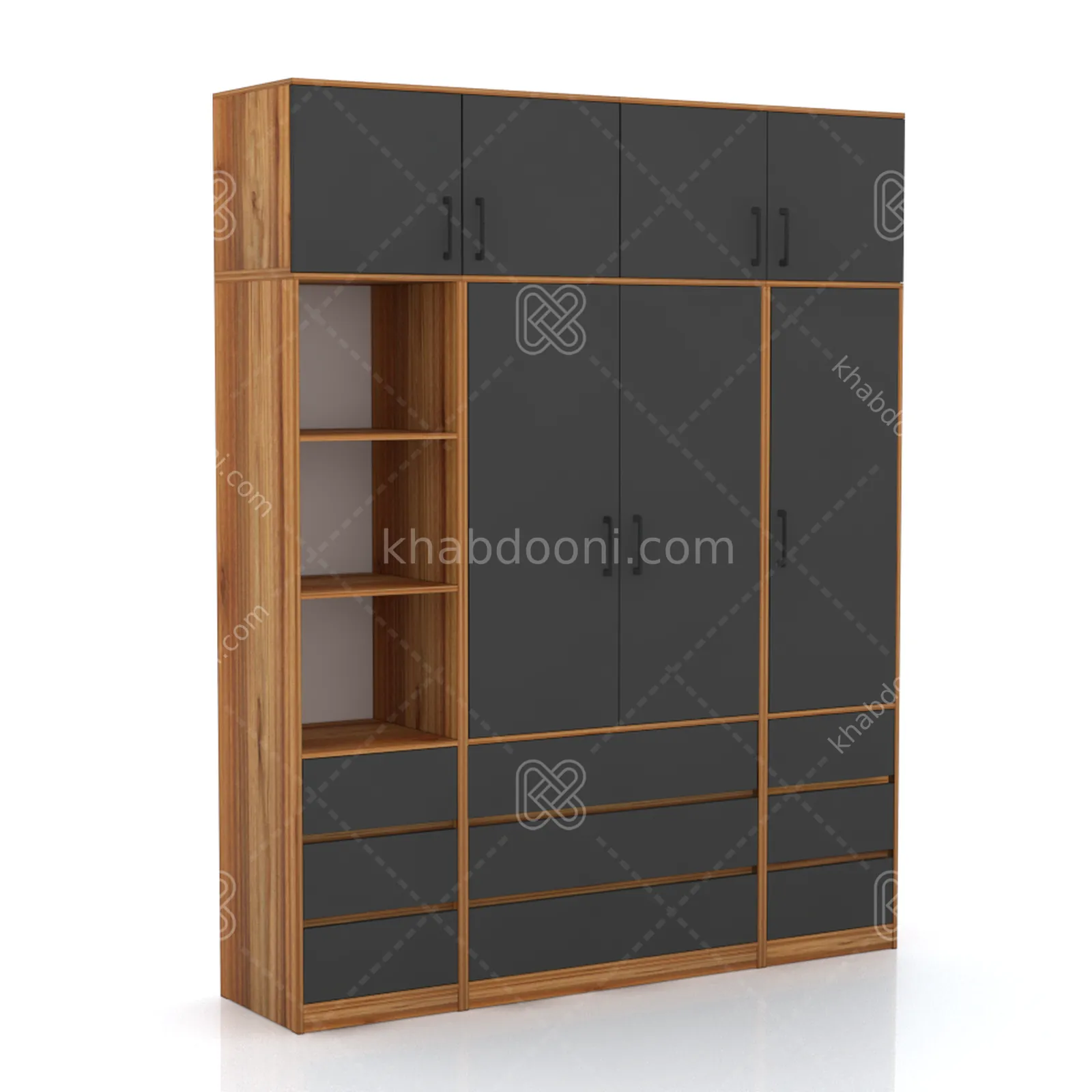 کمد طول 200 کالکشن پازلی ماکان کد 109 نوک مدادی گردویی