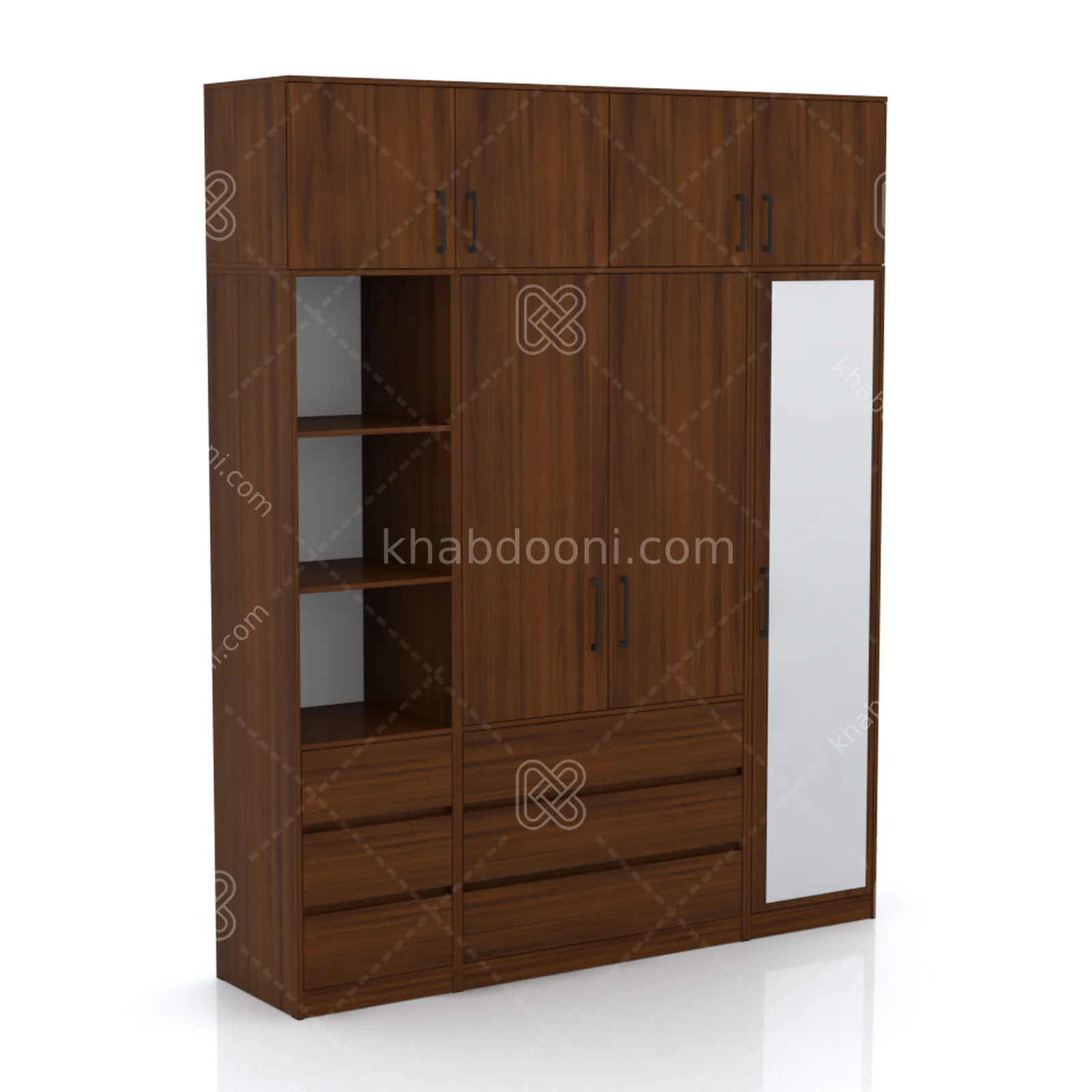 کمد طول 200 کالکشن پازلی ماکان کد 110 فندوقی