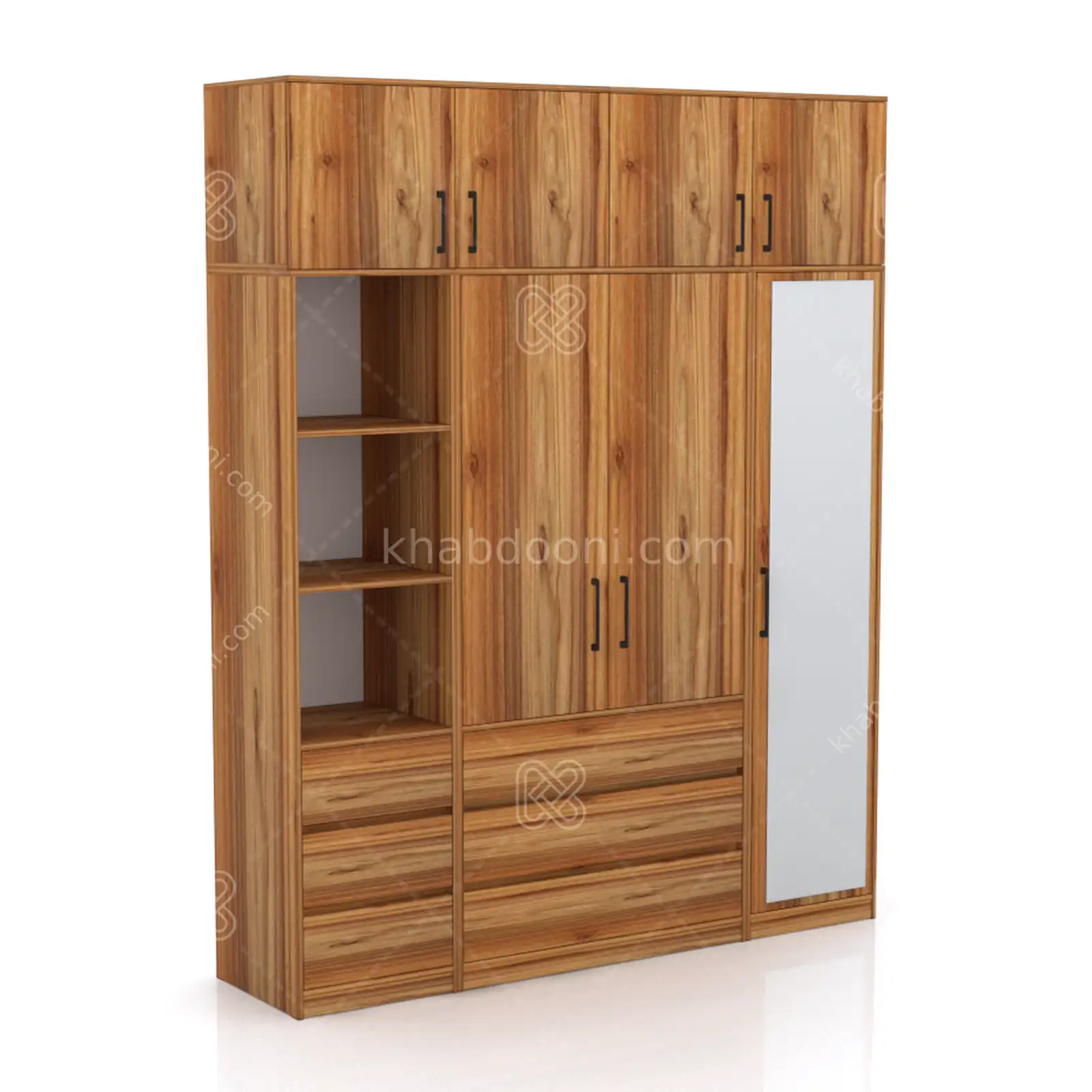 کمد طول 200 کالکشن پازلی ماکان کد 110 گردویی