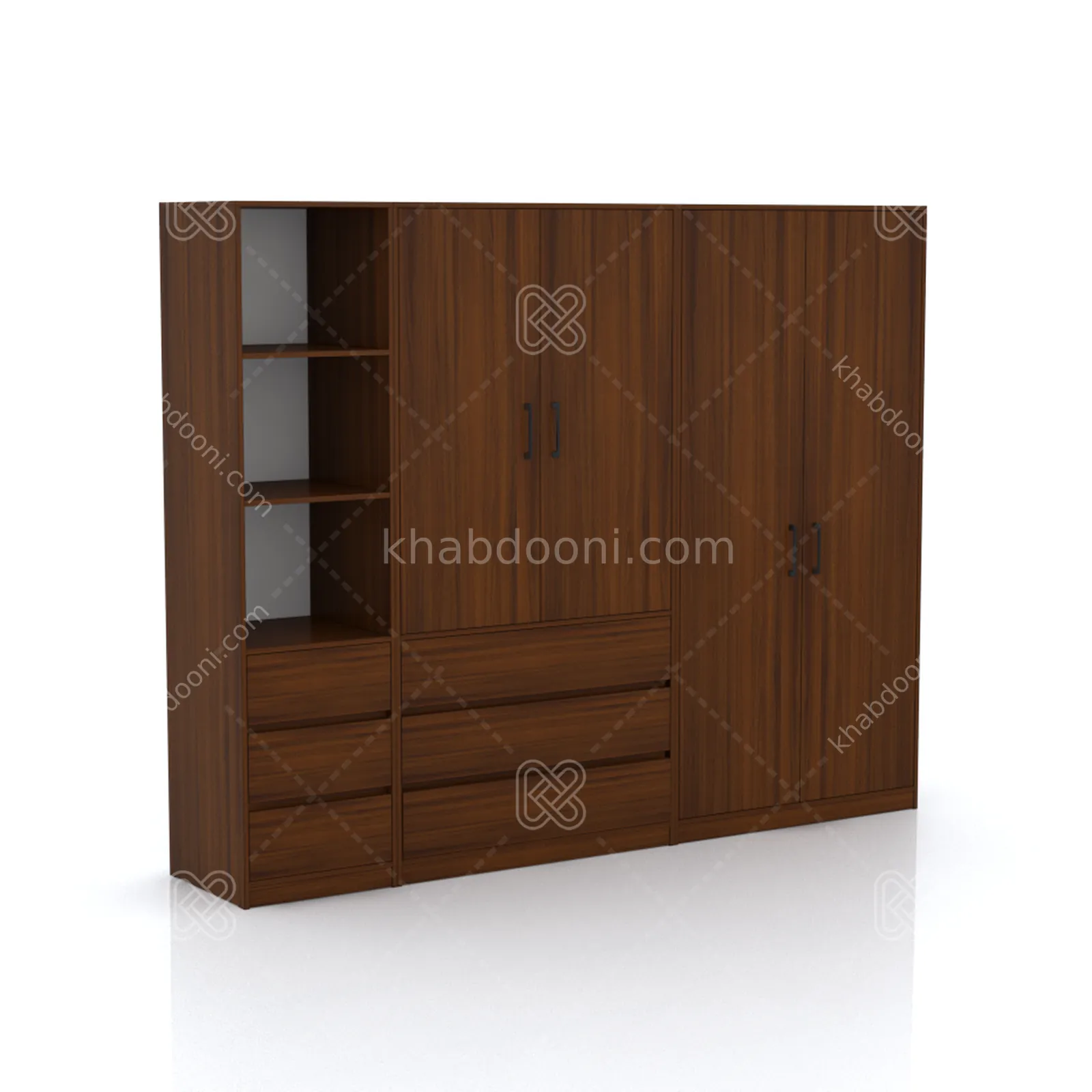 کمد طول 200 کالکشن پازلی ماکان کد 111 فندوقی