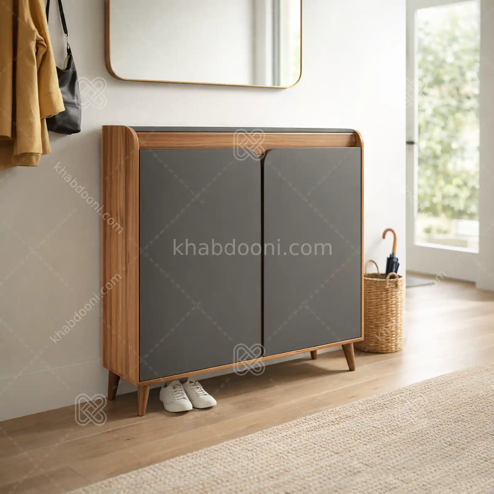 جاکفشی کنسولی آریا کد 103 نوک مدادی گردویی