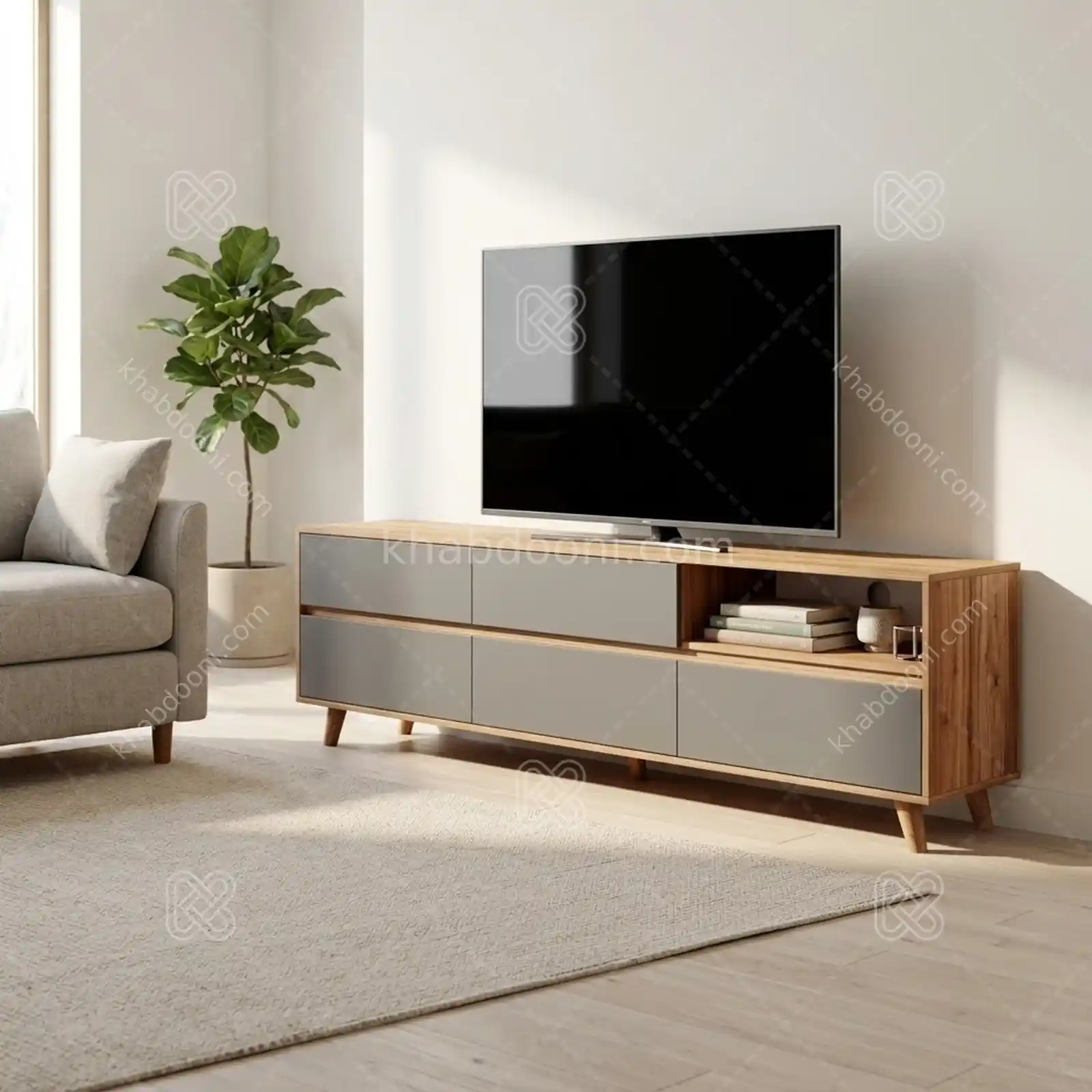 میز تلویزیون کد 108 نوک مدادی گردویی