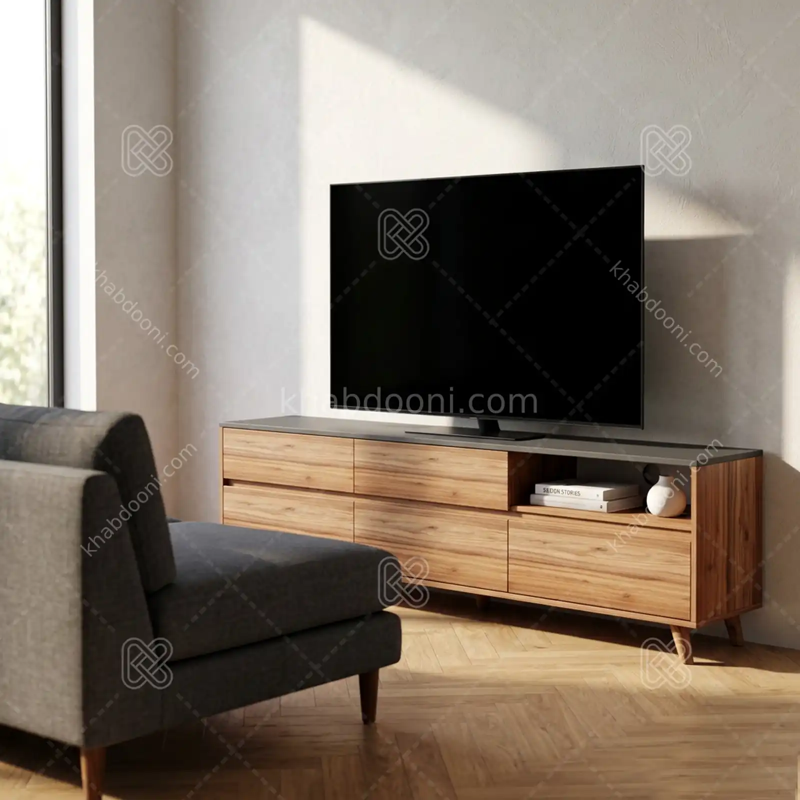 میز تلویزیون کد 110 گردویی