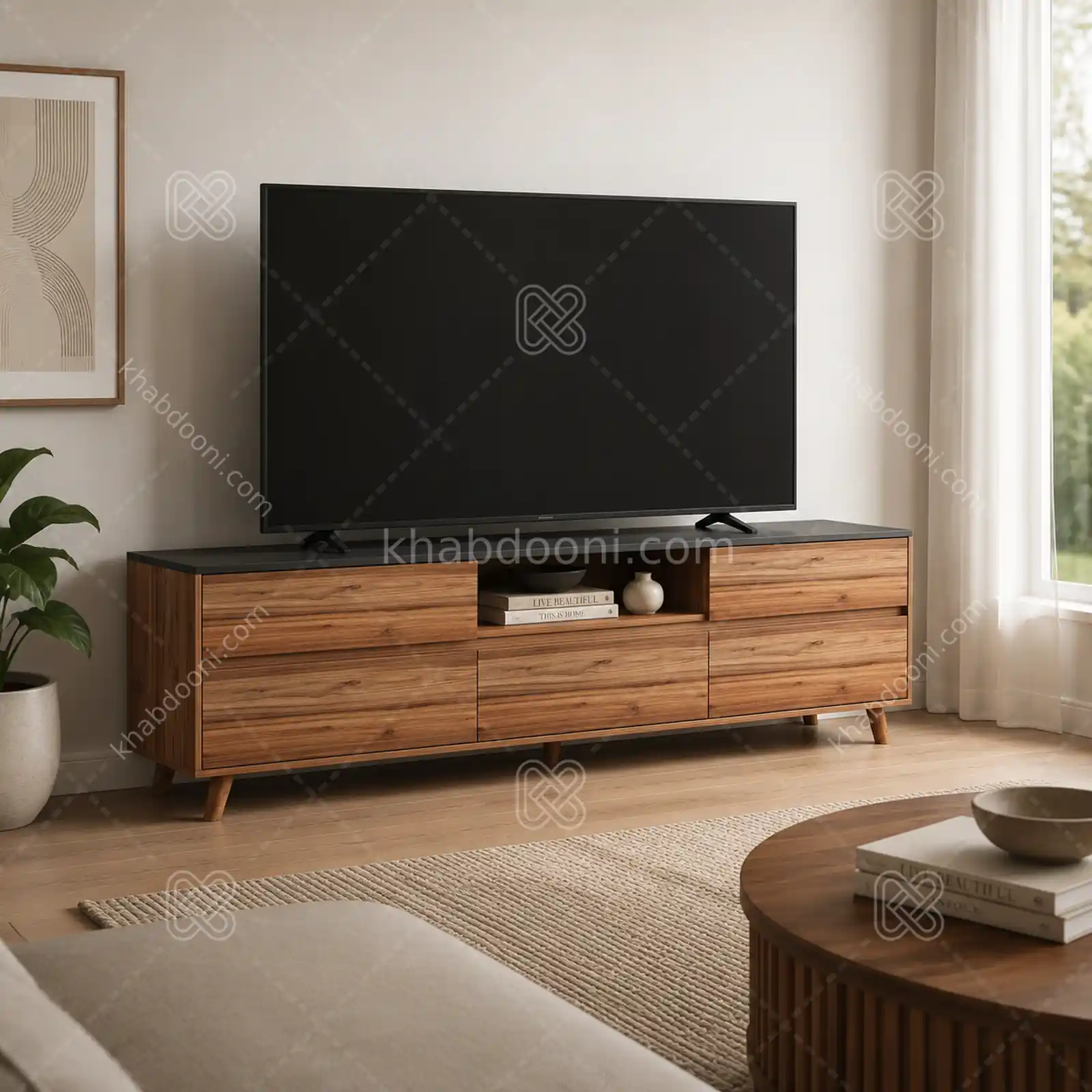 میز تلویزیون کد 111 گردویی