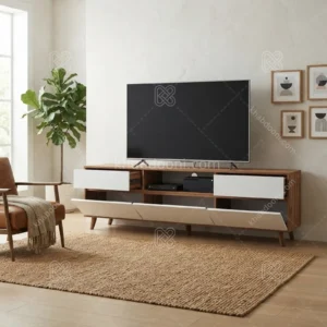 میز تلویزیون کد 113 سفید گردویی