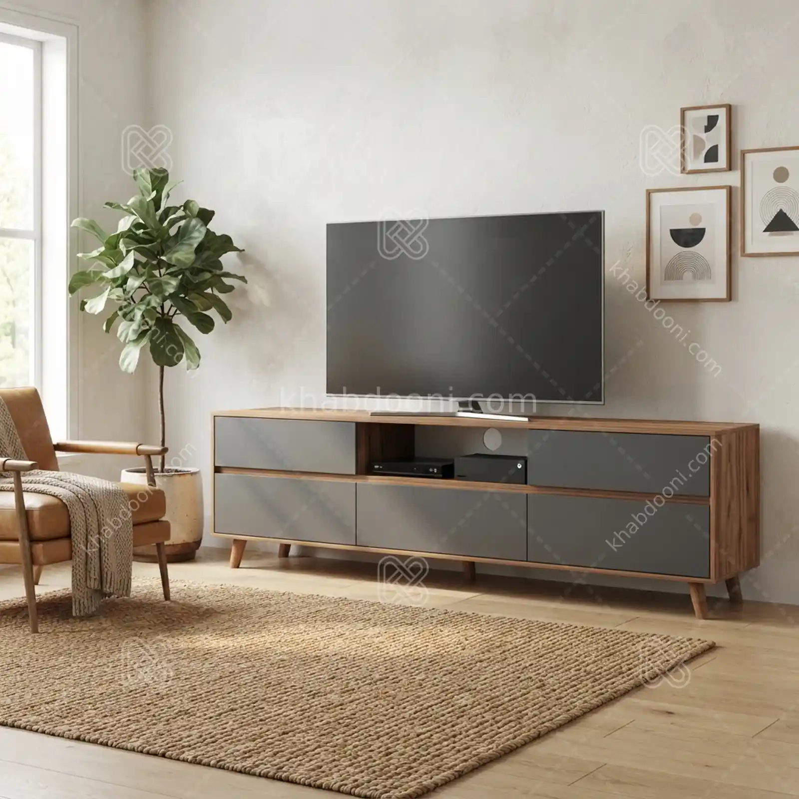 میز تلویزیون کد 113 نوک مدادی گردویی