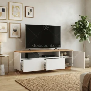 میز تلویزیون کد 118 سفید گردویی
