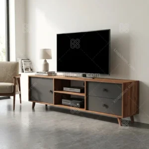 میز تلویزیون کد 126 نوک مدادی گردویی