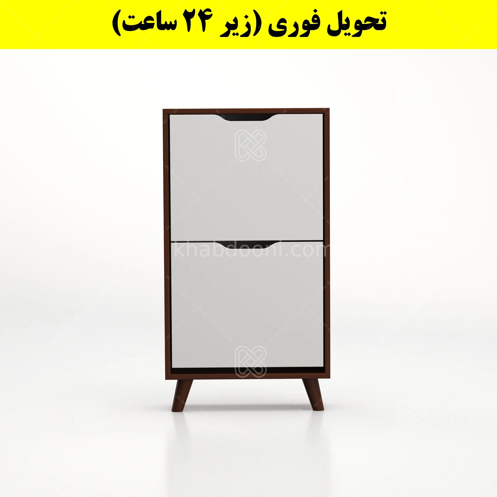 جاکفشی داشبوردی باریک دو درب النا – طول 50 (تحویل فوری) سفید فندوقی