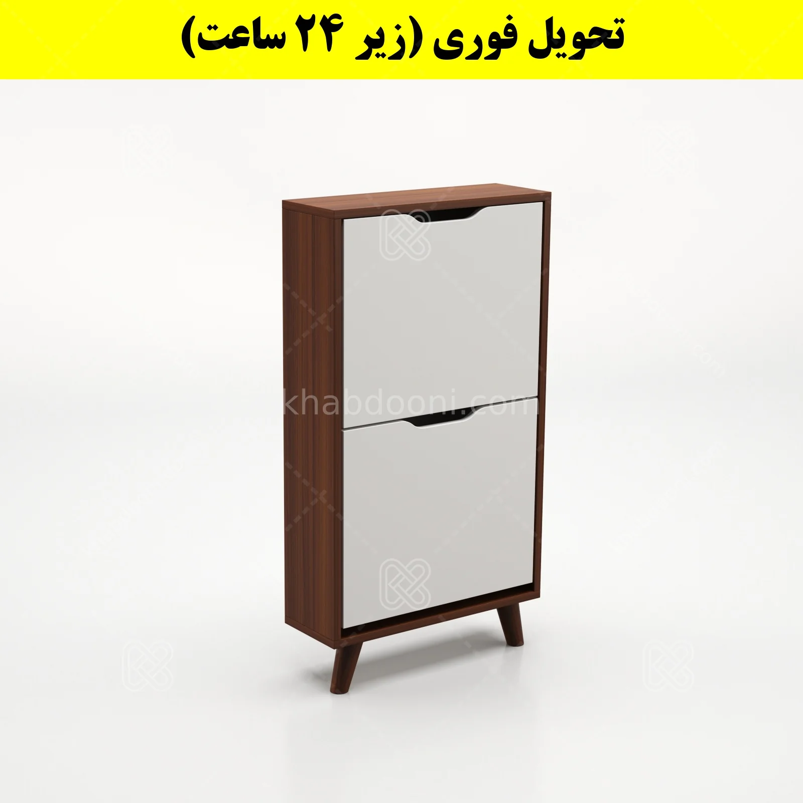 جاکفشی داشبوردی باریک دو درب النا – طول 50 (تحویل فوری) سفید فندوقی