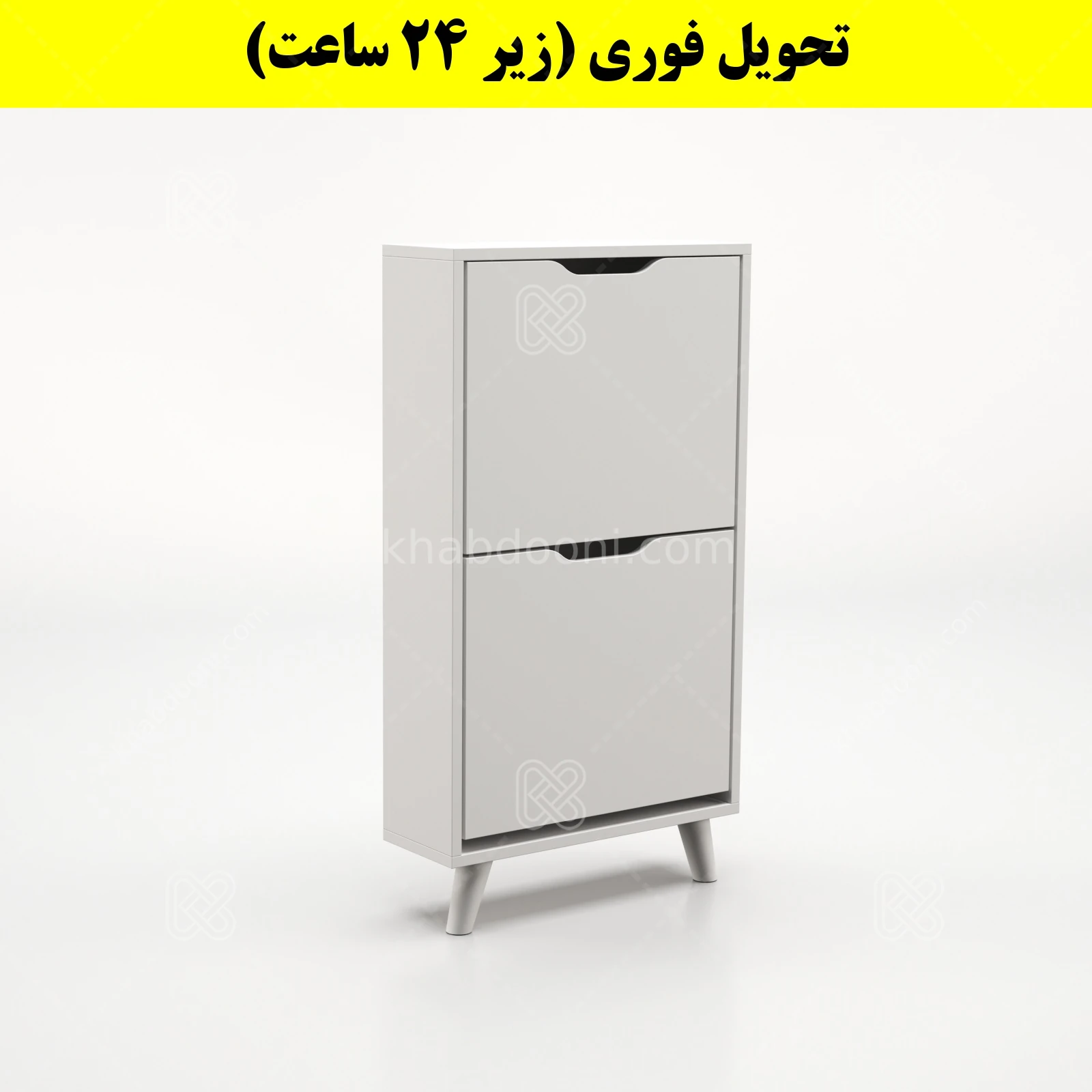 جاکفشی داشبوردی باریک دو درب النا – طول 50 (تحویل فوری) سفید