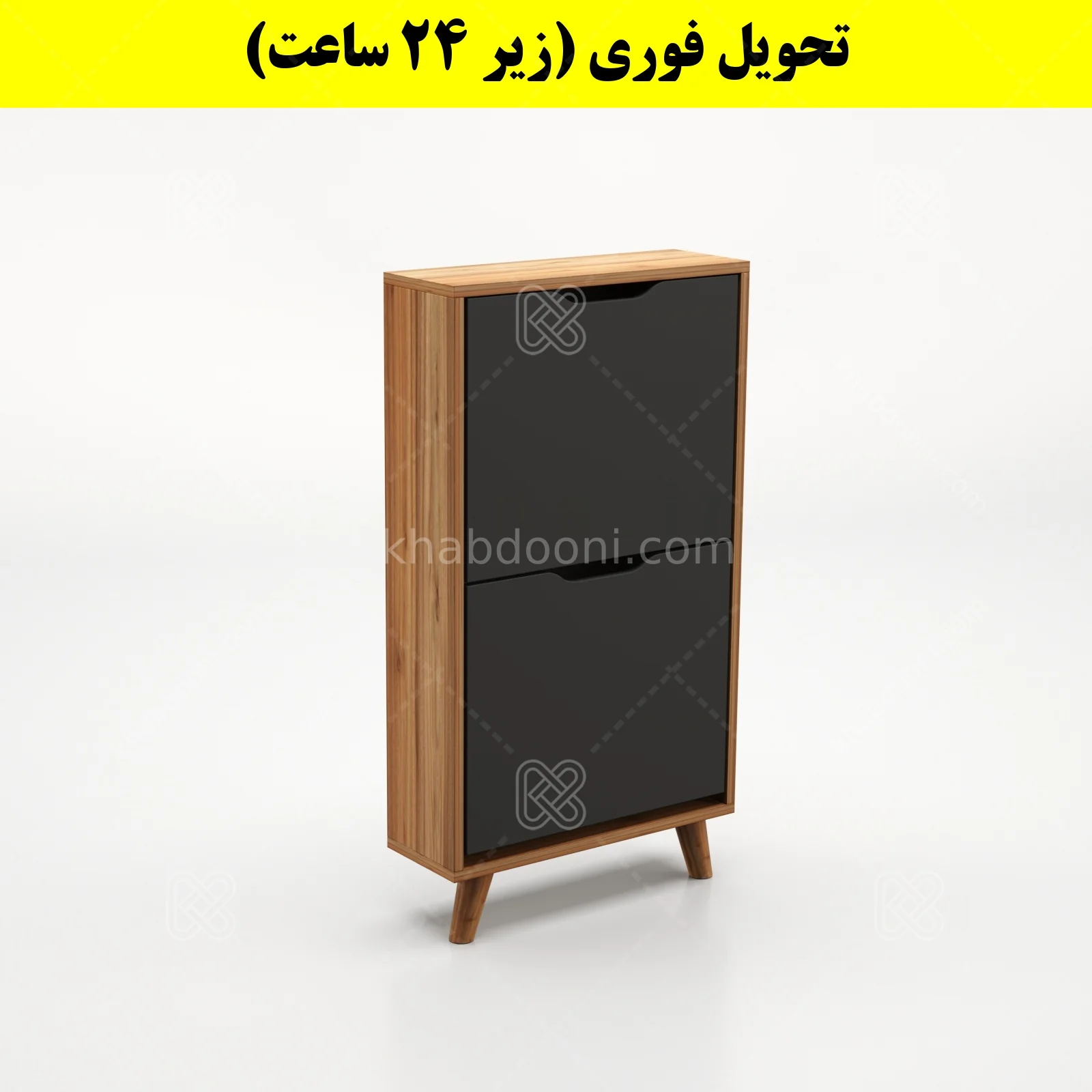 جاکفشی داشبوردی باریک دو درب النا – طول 50 (تحویل فوری) نوک مدادی گردویی