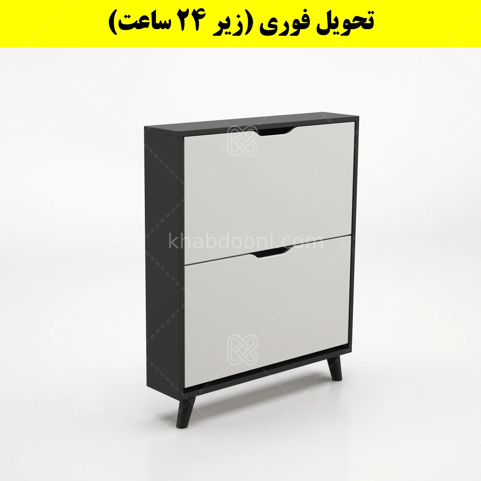جاکفشی داشبوردی باریک دو درب النا – طول 75 (تحویل فوری) سفید نوک مدادی