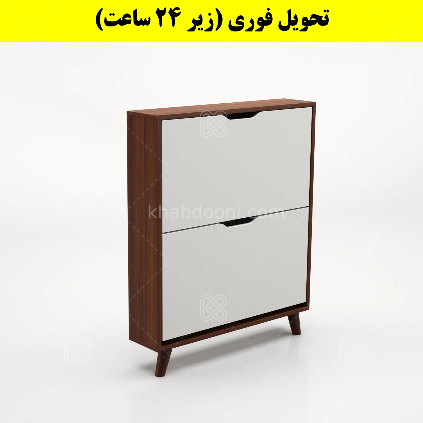 جاکفشی داشبوردی باریک دو درب النا – طول 75 (تحویل فوری) سفید فندوقی