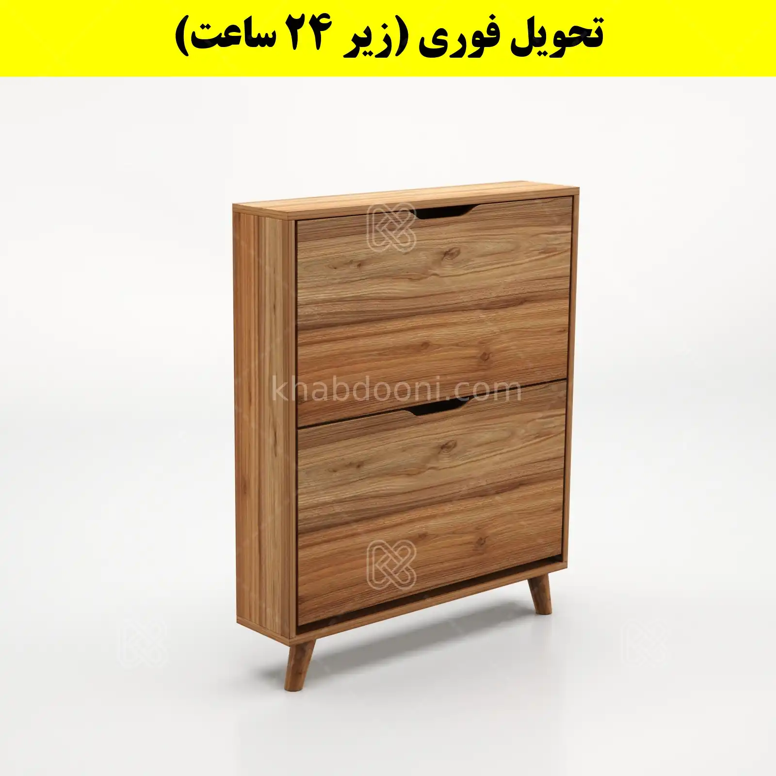جاکفشی داشبوردی باریک دو درب النا – طول 75 (تحویل فوری) گردویی