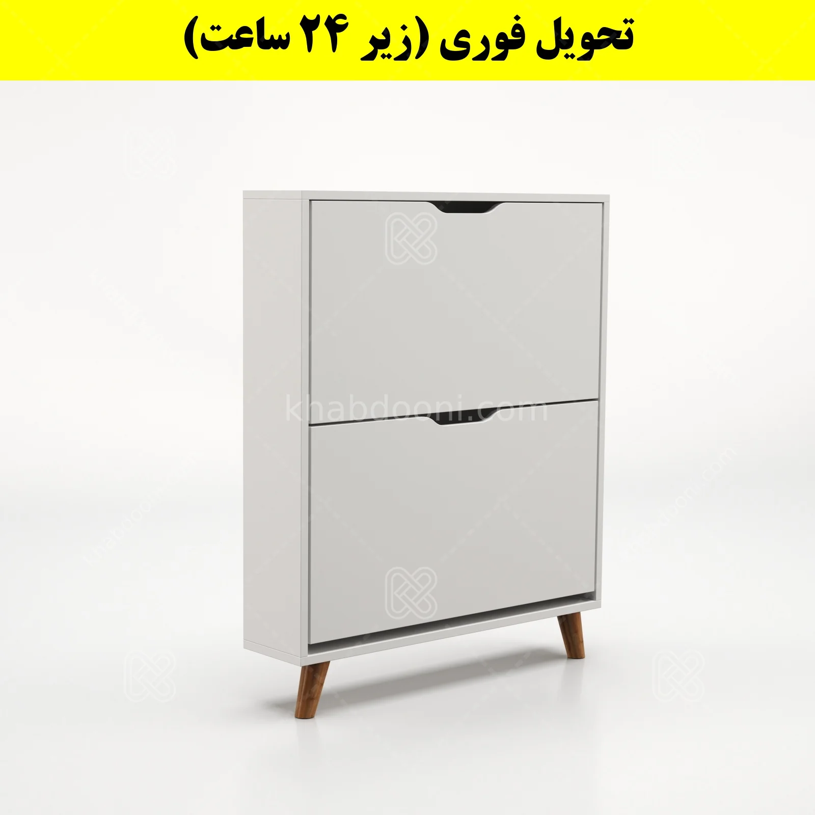 جاکفشی داشبوردی باریک دو درب النا – طول 75 (تحویل فوری) سفید