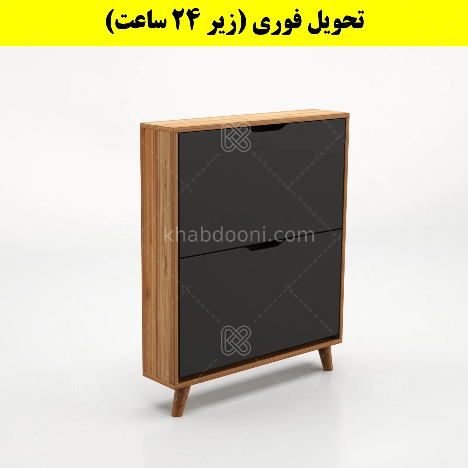 جاکفشی داشبوردی باریک دو درب النا – طول 75 (تحویل فوری) نوک مدادی گردویی