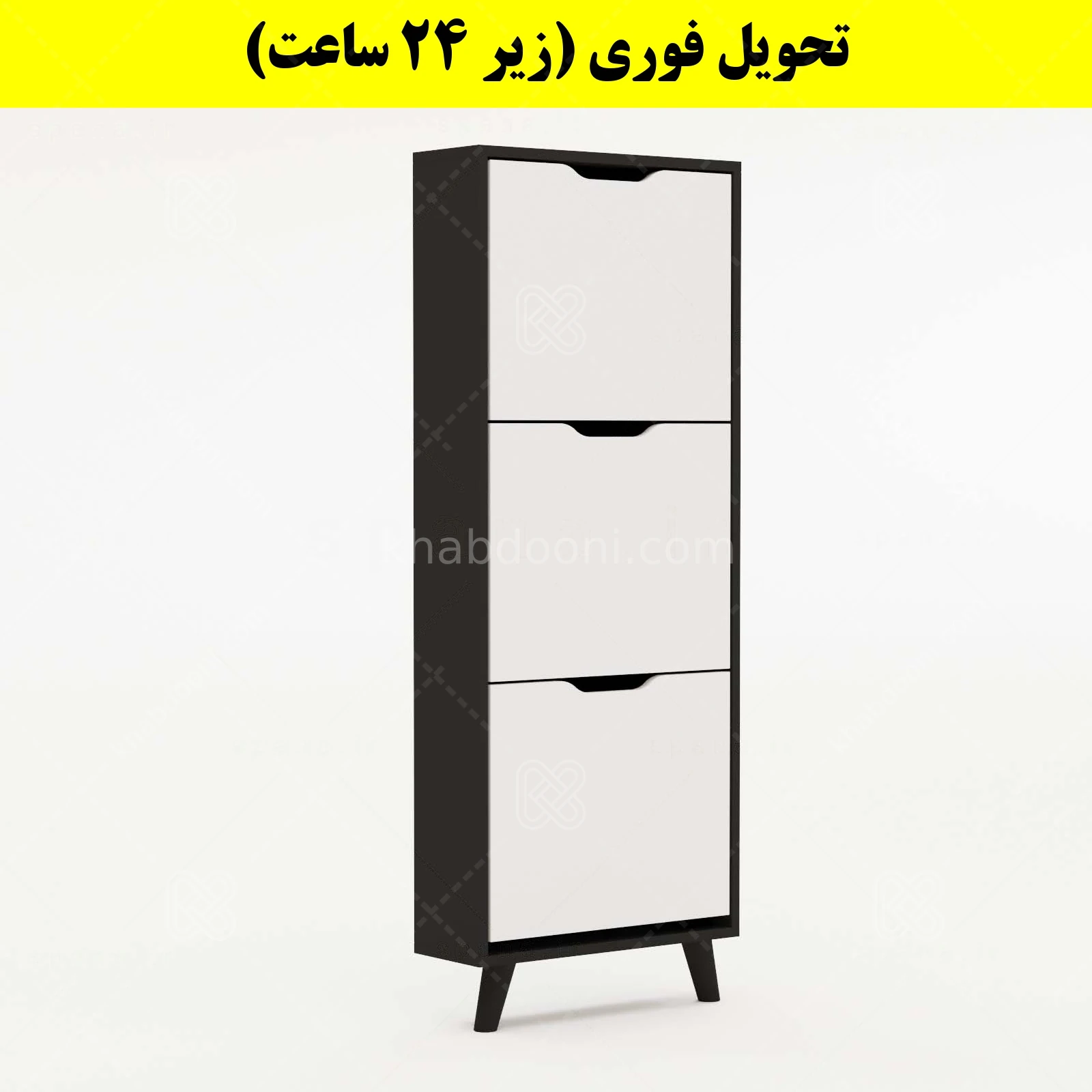 جاکفشی داشبوردی باریک سه درب النا – طول 50 (تحویل فوری) سفید نوک مدادی