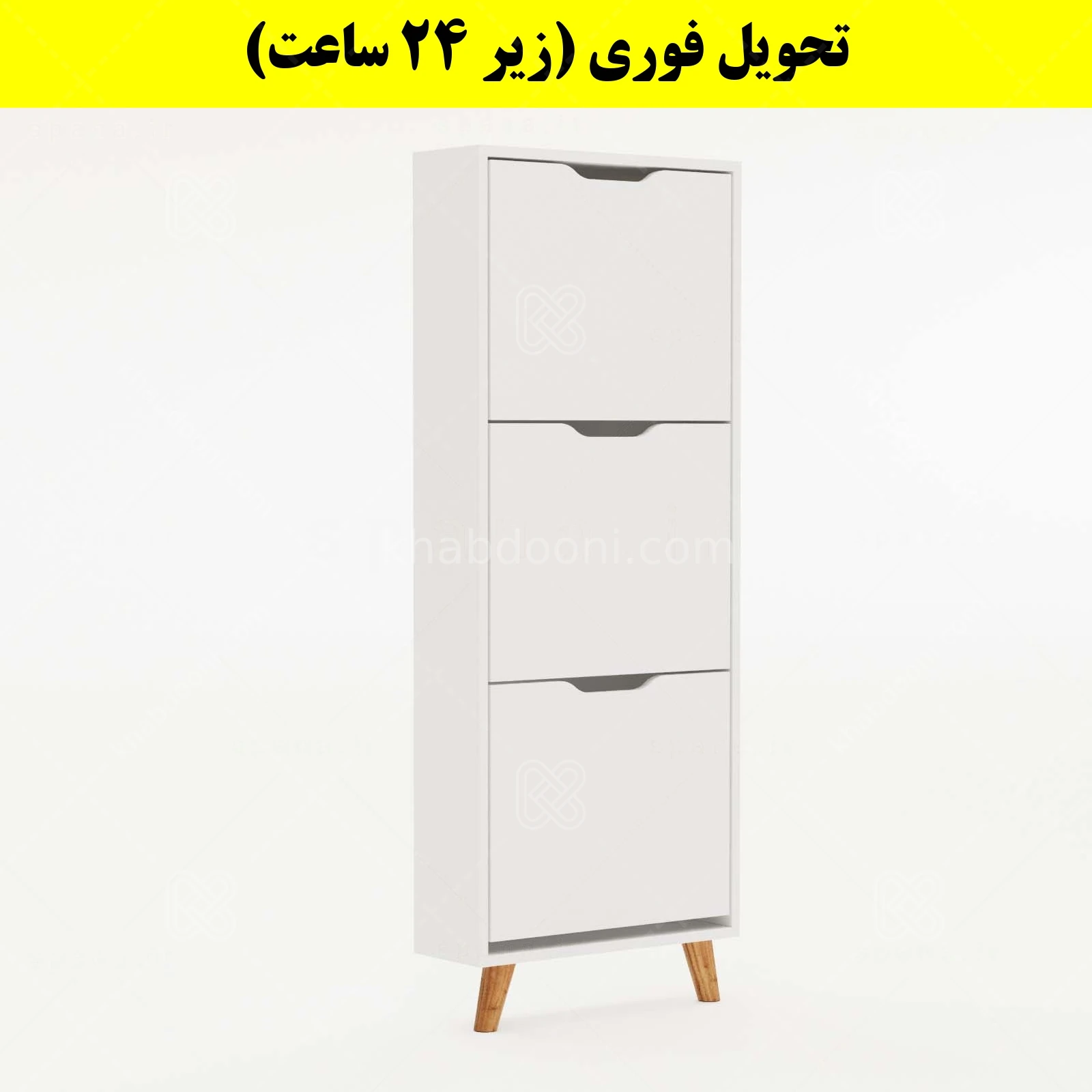 جاکفشی داشبوردی باریک سه درب النا – طول 50 (تحویل فوری) سفید
