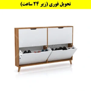 جاکفشی داشبوردی باریک چهار درب النا – طول 140 (تحویل فوری) سفید گردویی