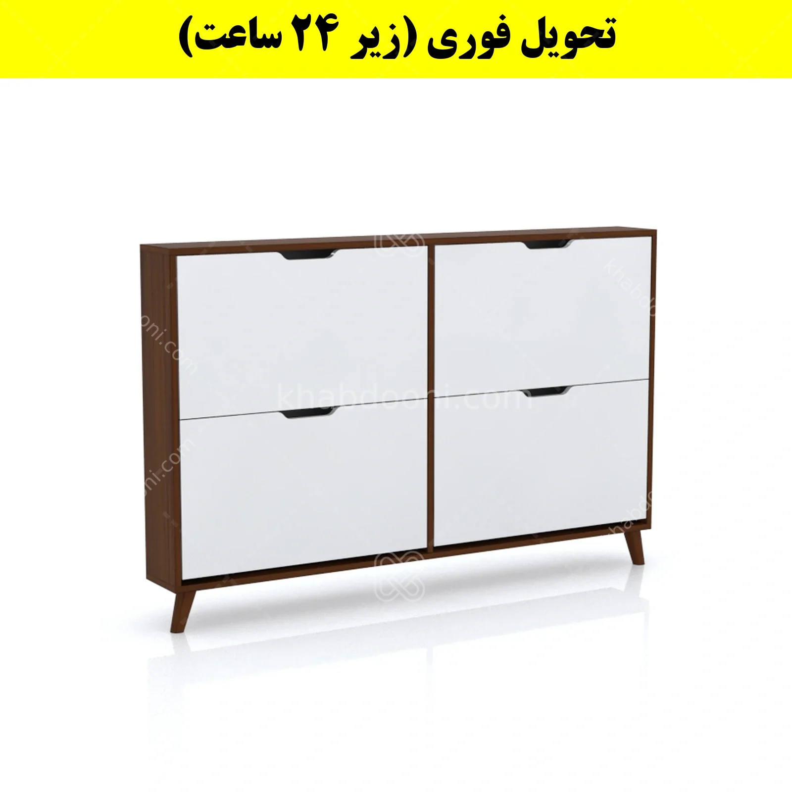 جاکفشی داشبوردی باریک چهار درب النا – طول 140 (تحویل فوری) سفید فندوقی