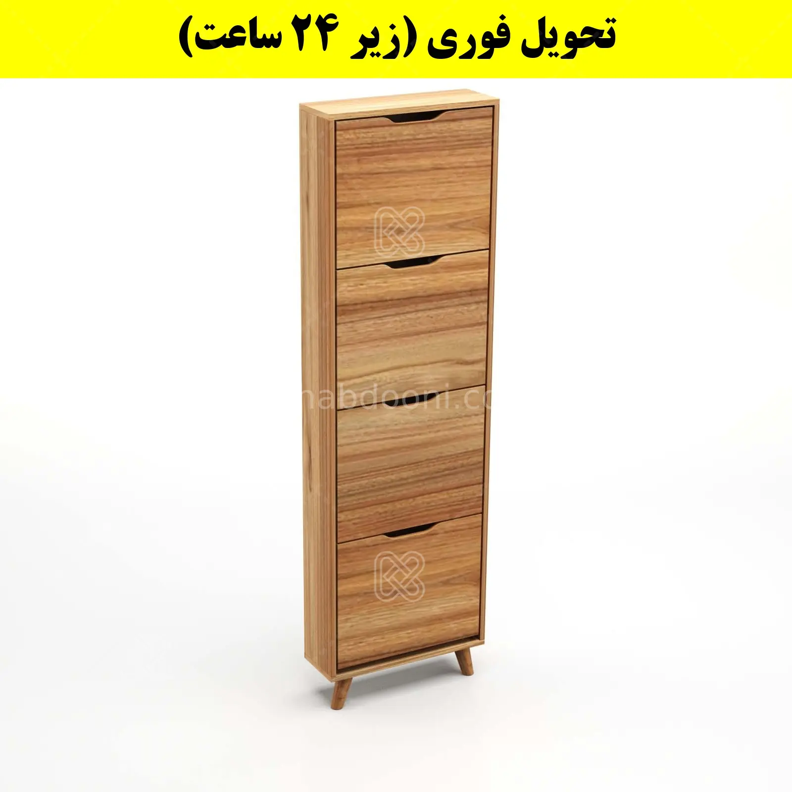 جاکفشی داشبوردی باریک چهار درب النا – طول 50 (تحویل فوری) گردویی