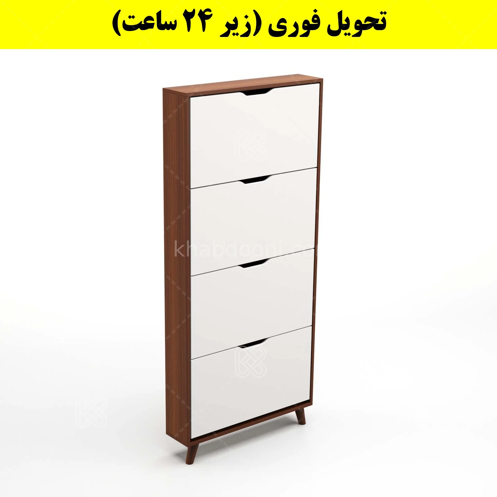 جاکفشی داشبوردی باریک چهار درب النا – طول 75 (تحویل فوری) سفید فندوقی
