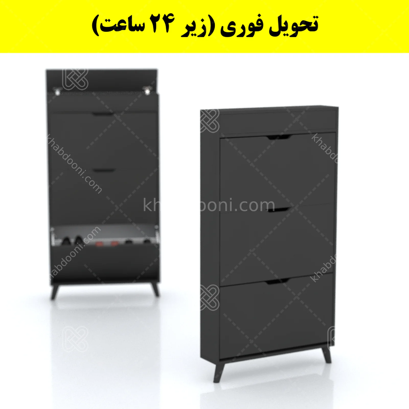 جاکفشی داشبوردی باریک باکس دار سه درب النا – طول 75 (تحویل فوری) نوک مدادی