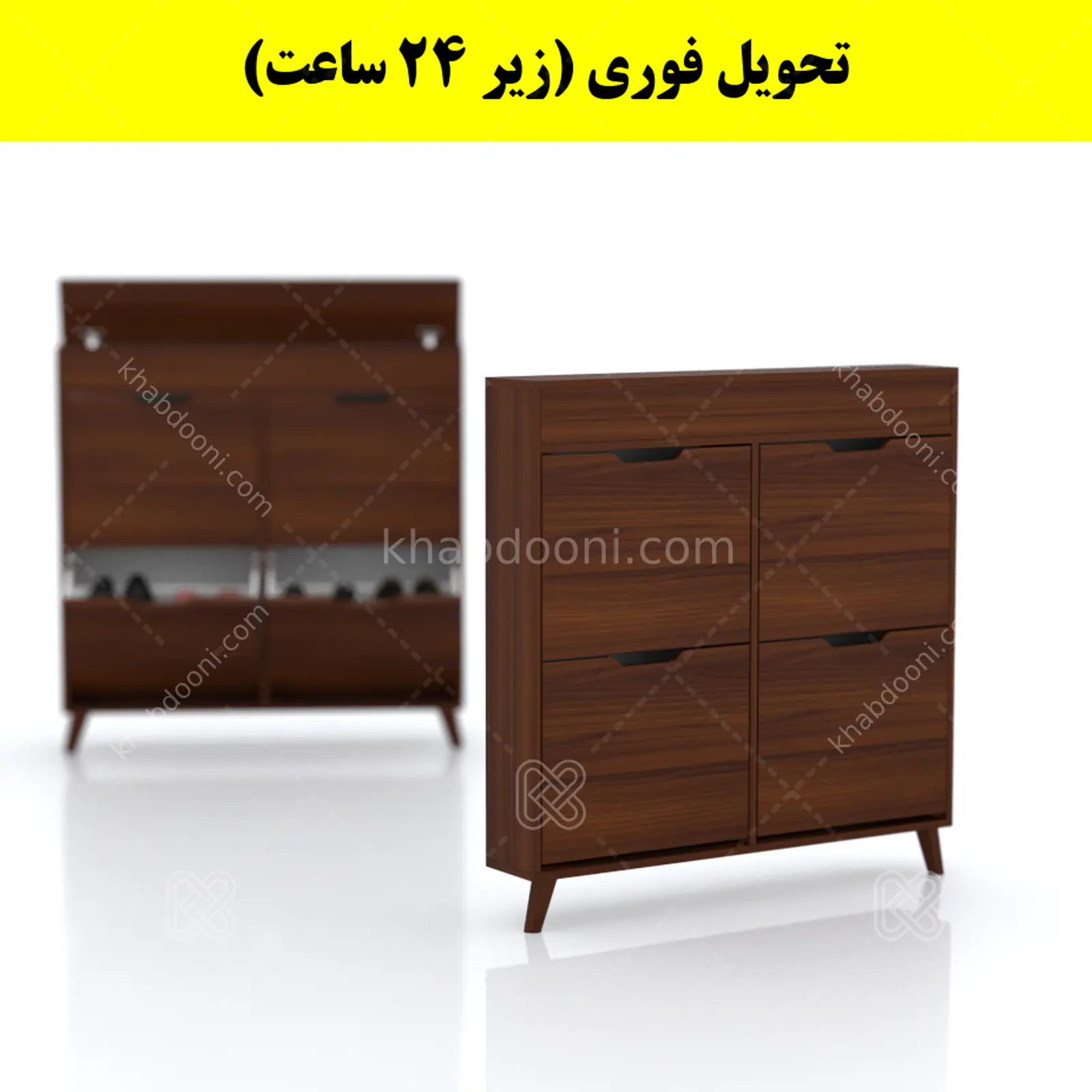 جاکفشی داشبوردی باریک باکس دار چهار درب النا – طول 100 (تحویل فوری) فندوقی