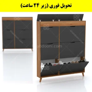 جاکفشی داشبوردی باریک باکس دار شش درب النا – طول 125 (تحویل فوری) نوک مدادی گردویی