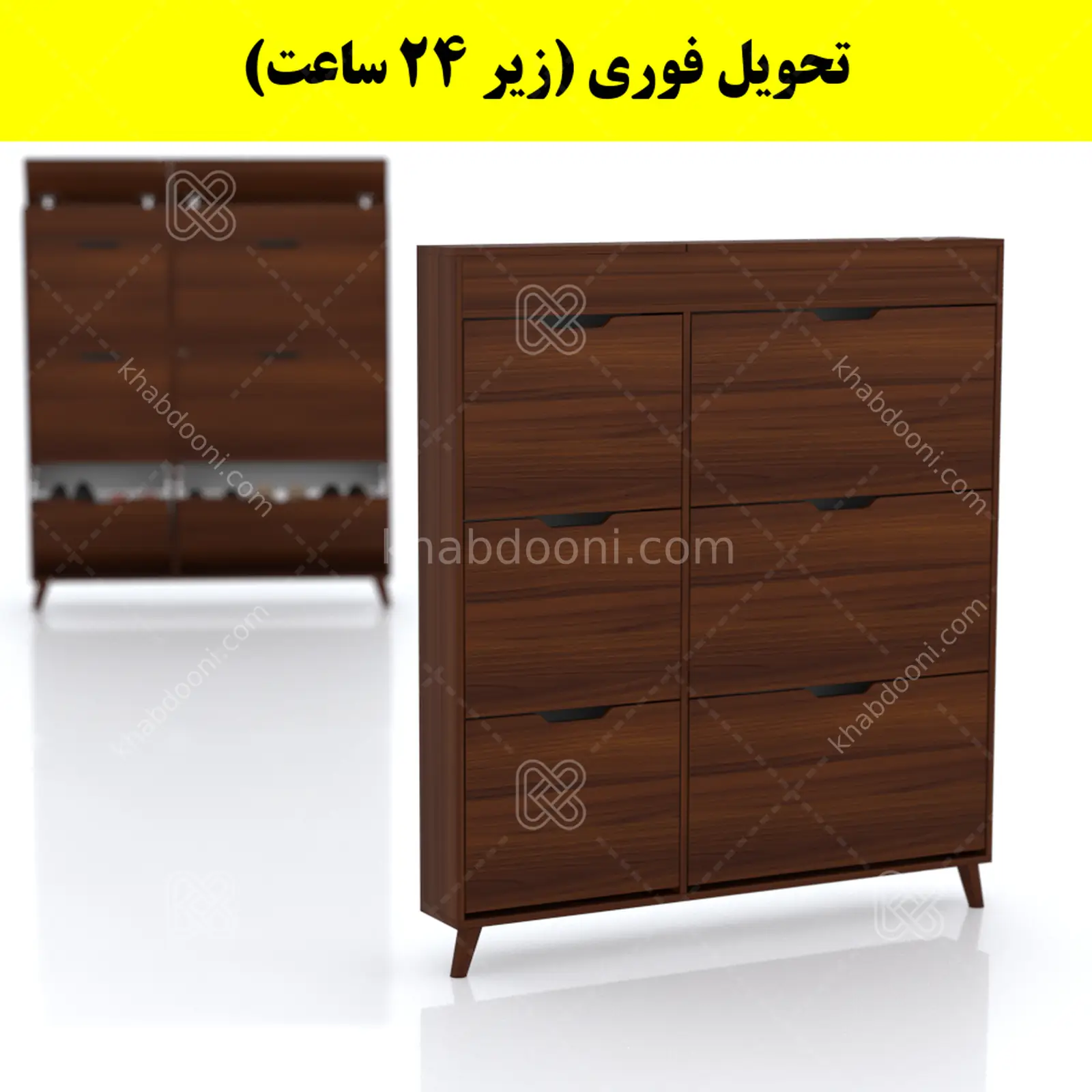جاکفشی داشبوردی باریک باکس دار شش درب النا – طول 125 (تحویل فوری) فندوقی