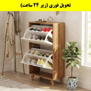 جاکفشی داشبوردی دو درب النا – طول 50 (تحویل فوری) سفید گردویی