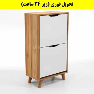 جاکفشی داشبوردی دو درب النا – طول 50 (تحویل فوری) سفید گردویی