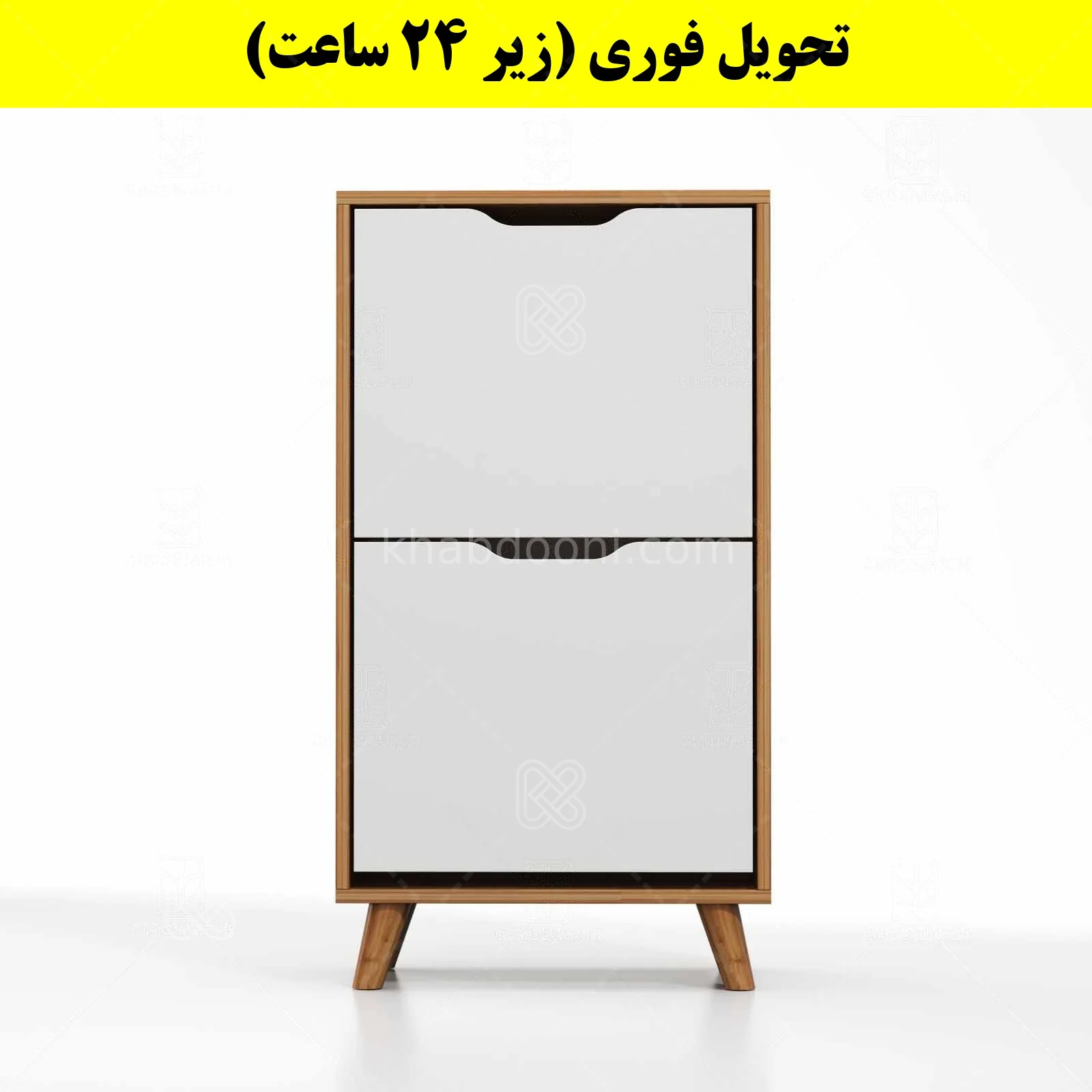 جاکفشی داشبوردی دو درب النا – طول 50 (تحویل فوری) سفید گردویی