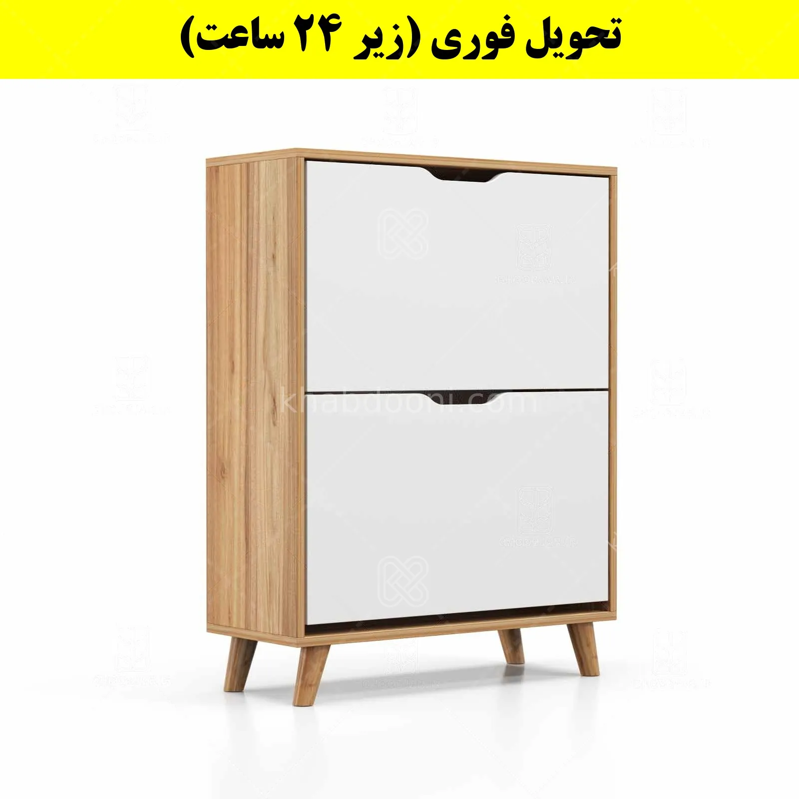 جاکفشی داشبوردی دو درب النا – طول 70 (تحویل فوری) سفید گردویی