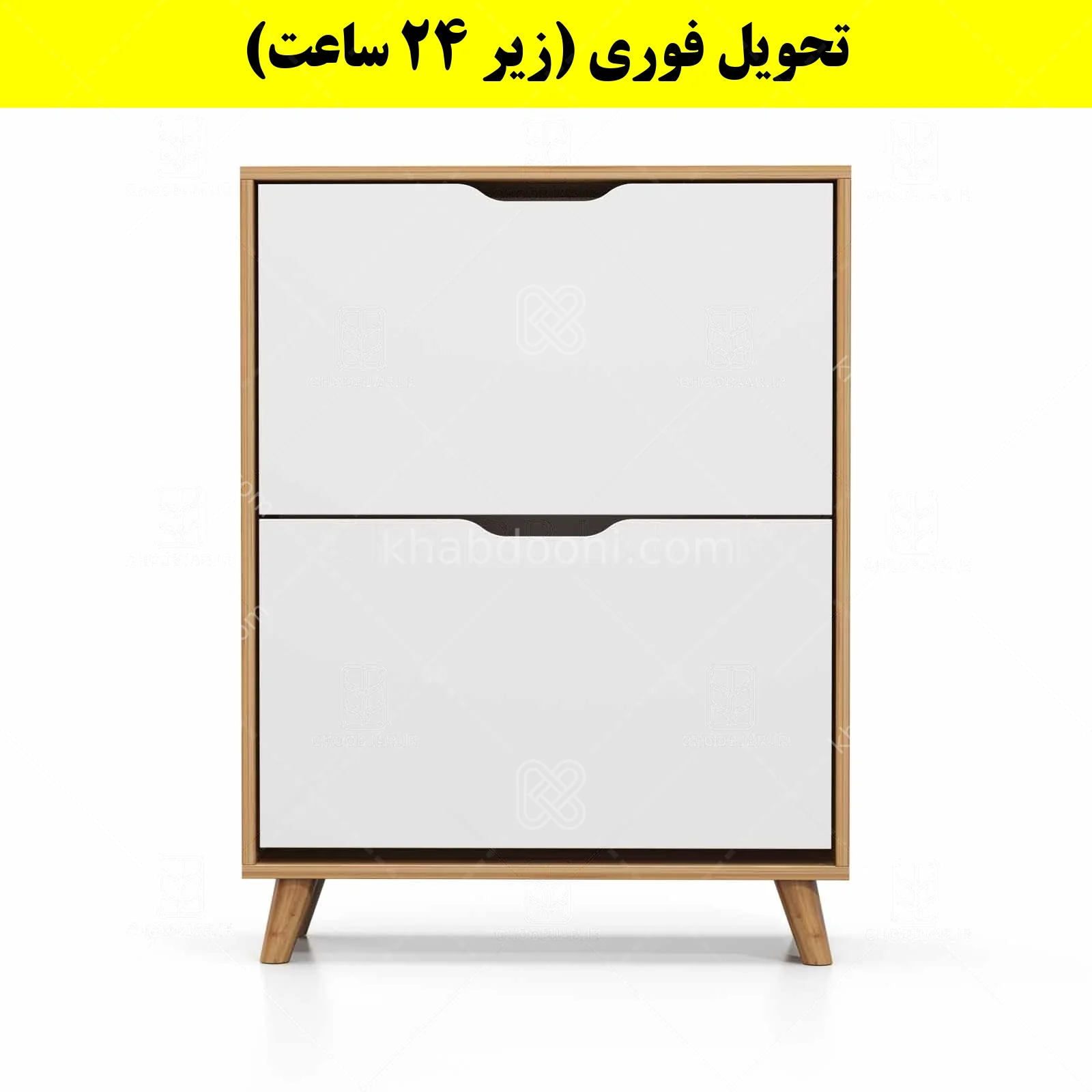 جاکفشی داشبوردی دو درب النا – طول 70 (تحویل فوری) سفید گردویی