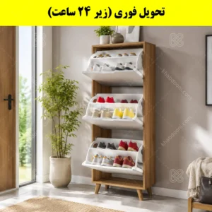 جاکفشی داشبوردی سه درب النا – طول 50 (تحویل فوری) سفید گردویی