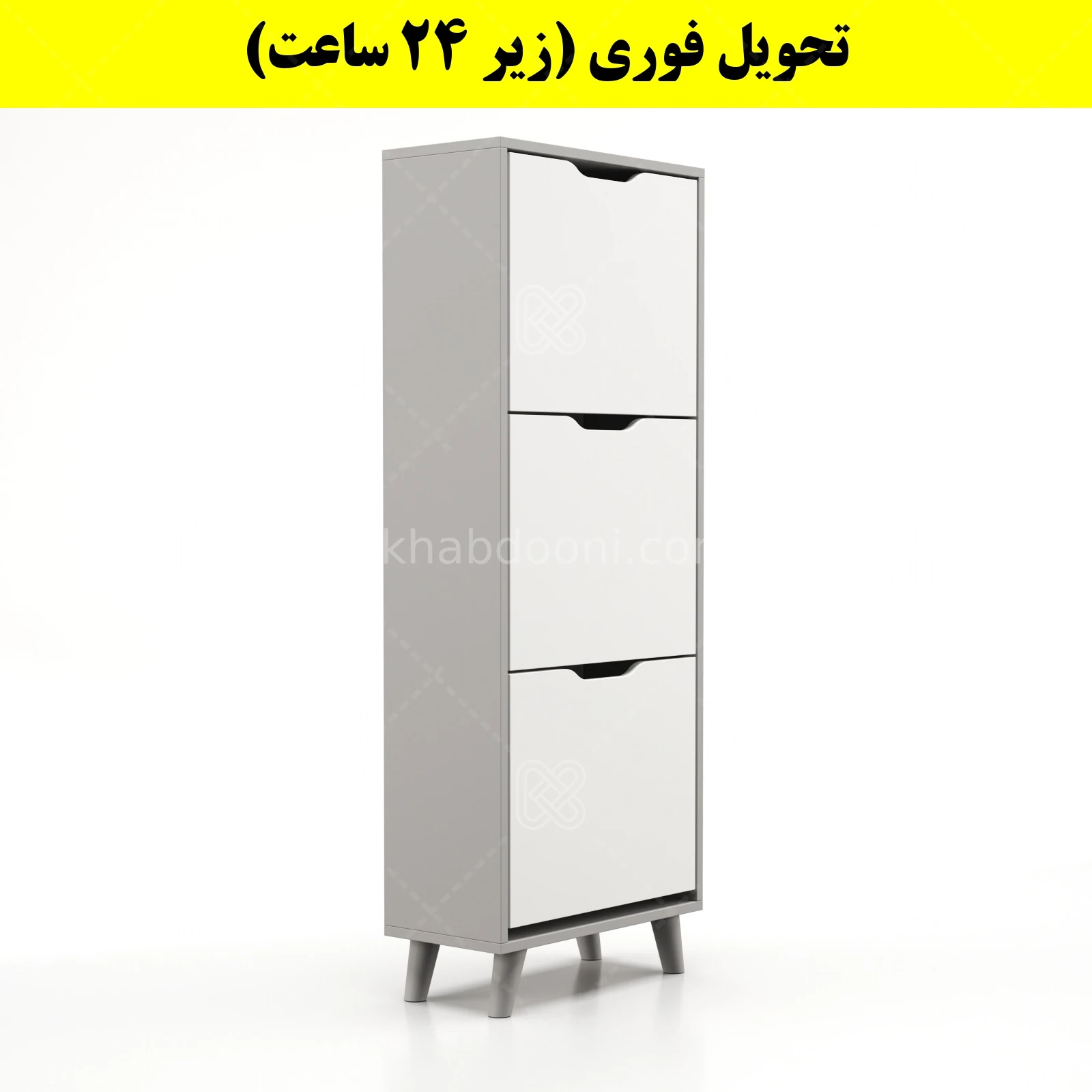 جاکفشی داشبوردی سه درب النا – طول 50 (تحویل فوری) سفید طوسی