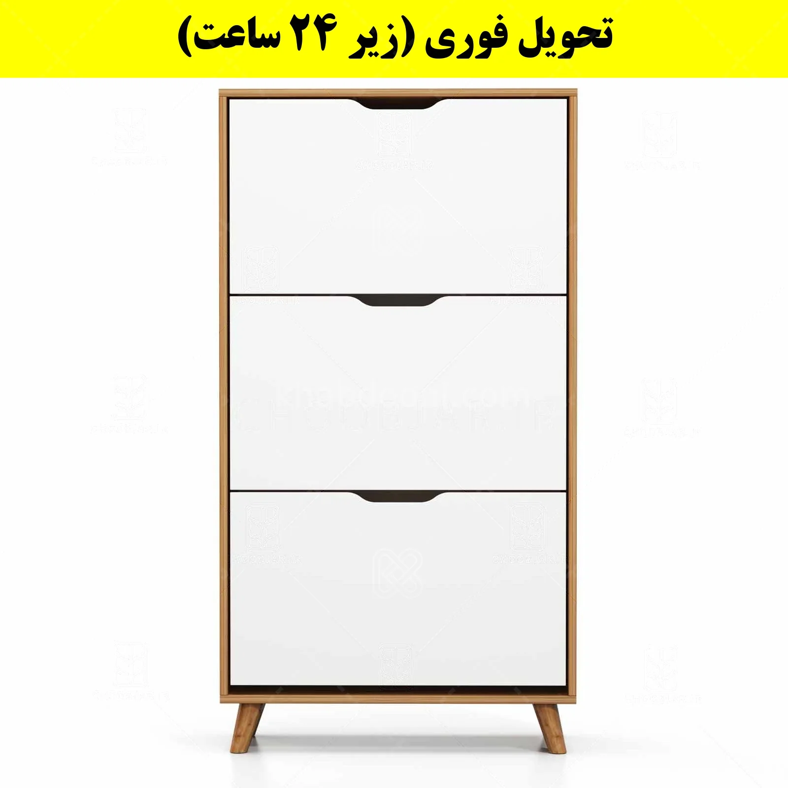 جاکفشی داشبوردی سه درب النا – طول 70 (تحویل فوری) سفید گردویی